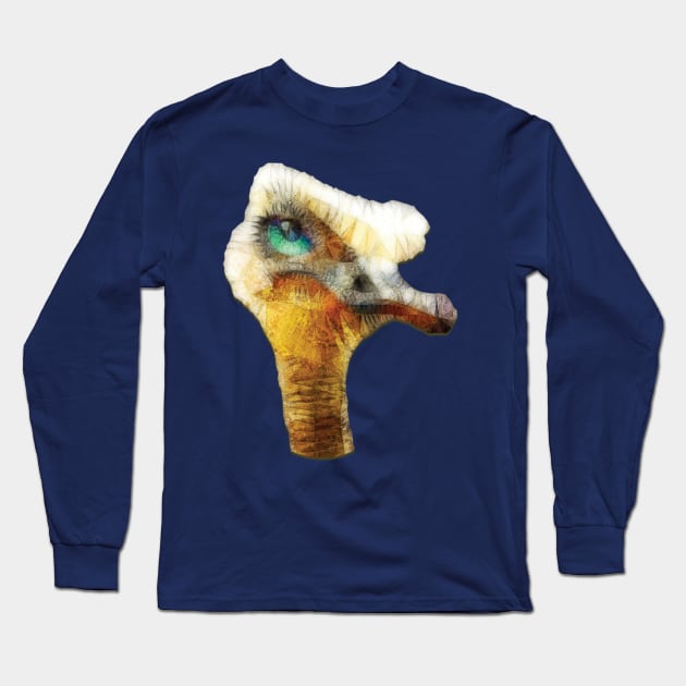 Funny Ostrich Long Sleeve T-Shirt by Ancello